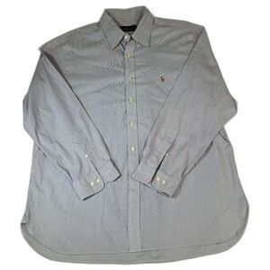 Ralph Lauren Dress Shirt Men 17 34 35 Button Up Long Sleeve Striped Flesh Pony